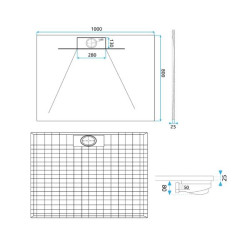 Rea brodzik 90x120 Bazalt Long black
