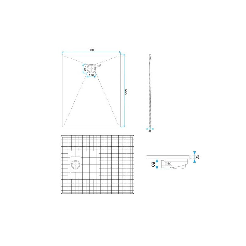 Rea brodzik 80x100 Magnum white