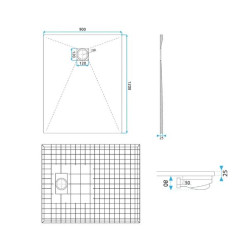 Rea brodzik 90x120 Magnum white