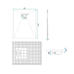 Rea brodzik 90x120 Magnum white