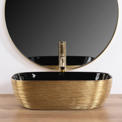Rea umywalka nablatowa Belinda gold Brush/black