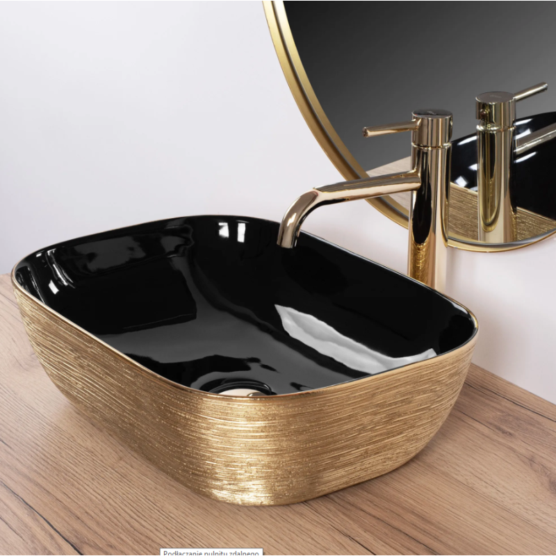 Rea umywalka nablatowa Belinda gold Brush/black