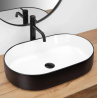 Rea umywalka nablatowa Nadia 60 black Matt/white