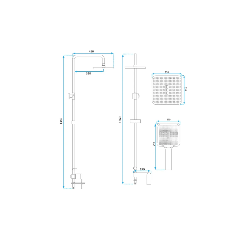 Rea Zestaw Natryskowy Storm tytan