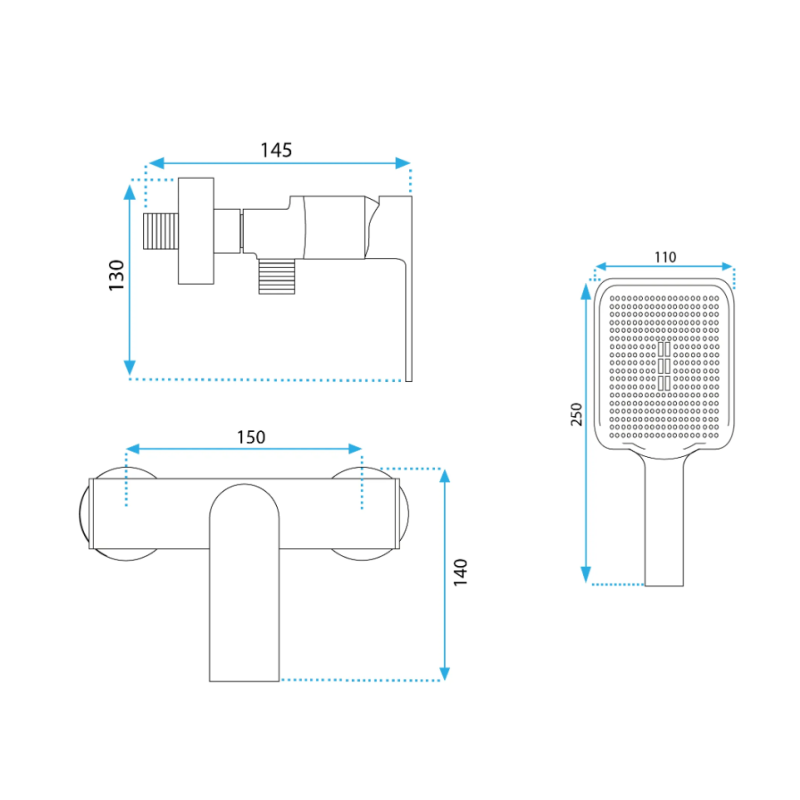 Rea Bateria Prysznicowa Hass złota szczotkowana