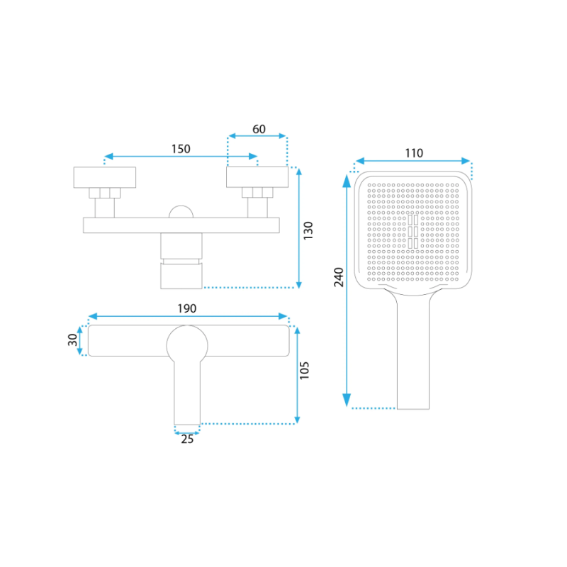 Rea Bateria Prysznicowa Argus złota