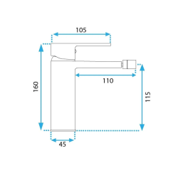 Rea Bateria Bidetowa Stojąca Argus złota szczotkowana