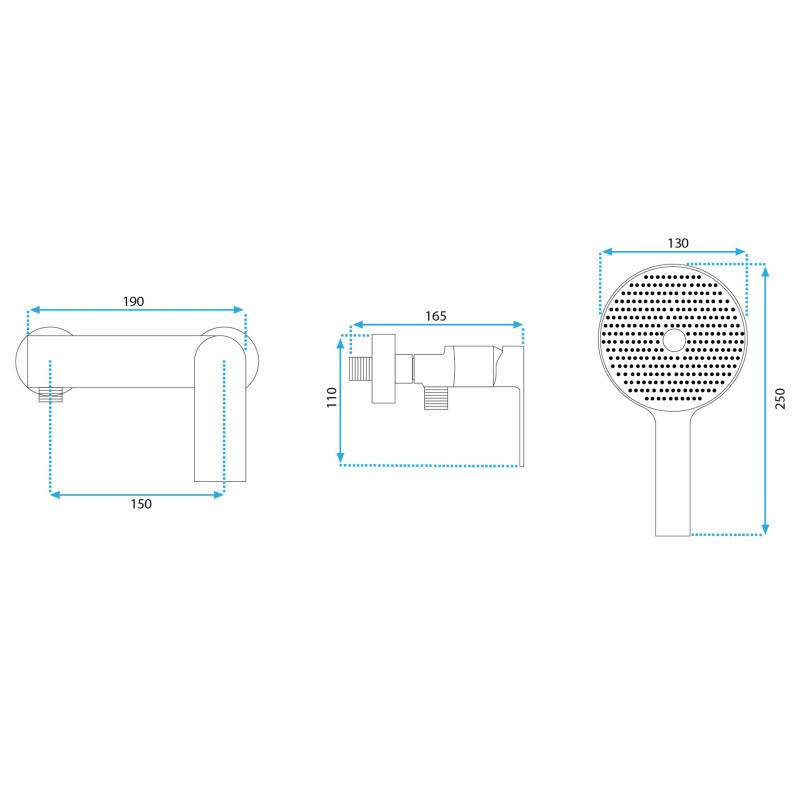 Rea Bateria Prysznicowa Veneta złota
