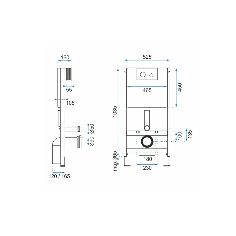 Rea stelaż podtynkowy bez przycisku Stelaż Podtynkowy Wc St