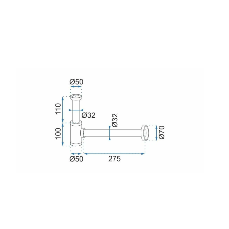 Rea okrągły Syfon Z Korkiem Klik-Klakuniwersalnymnikiel szczotkowany