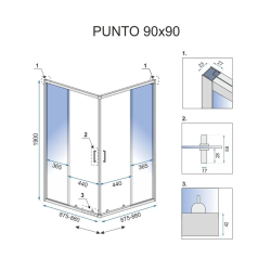 Rea kabina bez brodzika 80x100x190 szkło transparent Punto gold