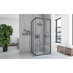 Elegancka Czarna Kabina Prysznicowa CITY 80x100 cm Idealna do Nowoczesnych Łazienek