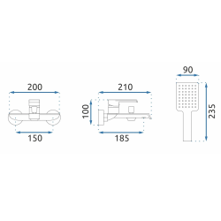 Rea Bateria Wannowa Ścienna Hass złota szczotkowana