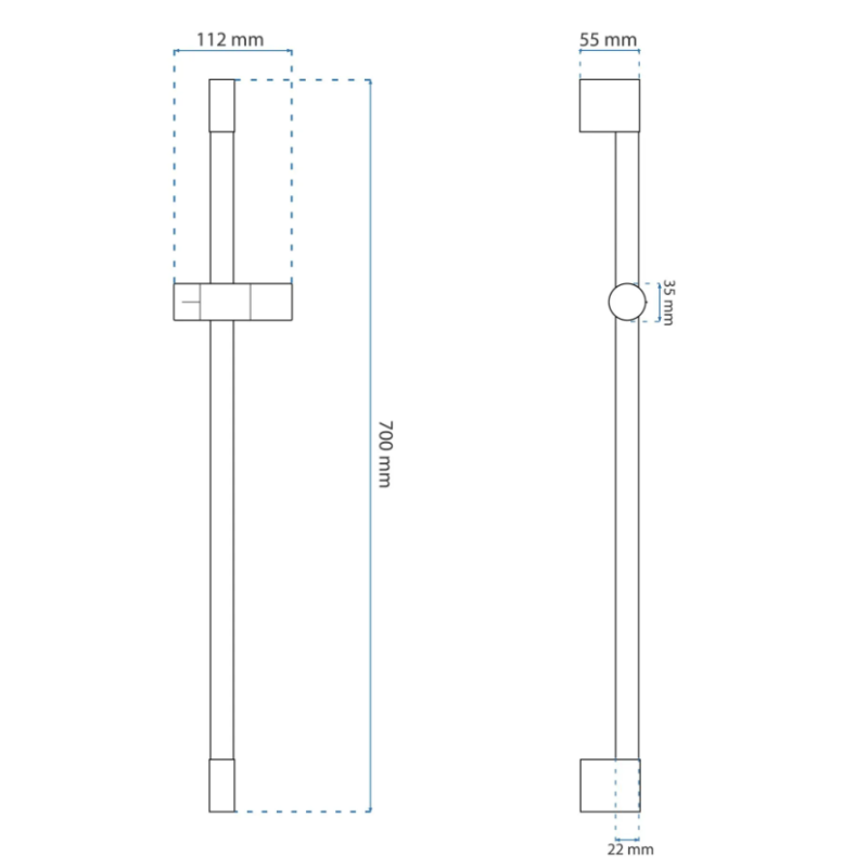 Rea długi uchwyt Uchwyt Prysznicowy złoty szczotkowany