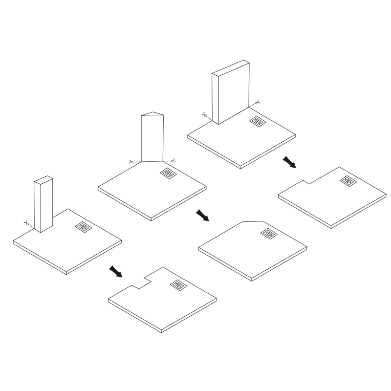 Rea brodzik 90x90 Bazalt Grey