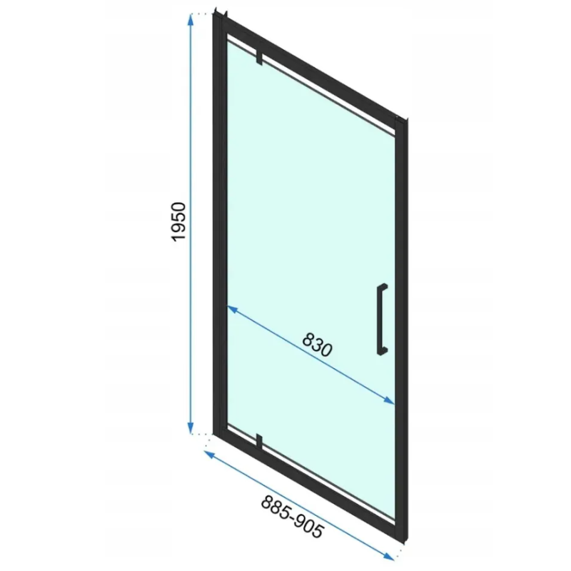 Rea drzwi prysznicowe 90x195 Rapid Swing gold Brush