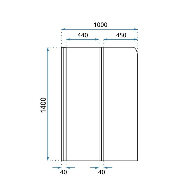 Rea parawan wannowy 2-częściowy 800x1400 Agat Brush gold