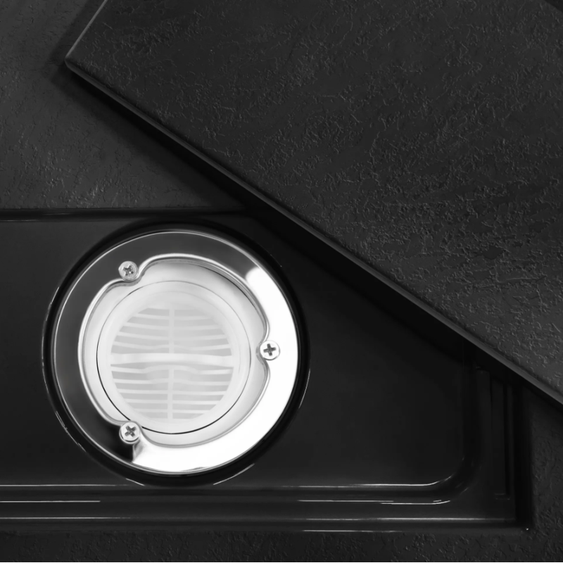 Rea brodzik 90x90 Bazalt Carrara black