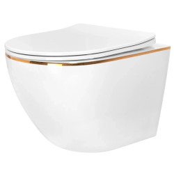 Rea misa wisząca wc bezrantowa Carlo Mini Tornadowhite gold Edge