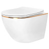 Rea misa wisząca wc bezrantowa Carlo Mini Tornadowhite gold Edge