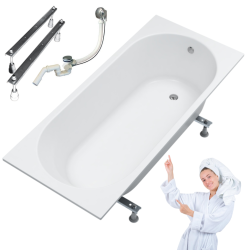 For You wanna akrylowa Kronos oval slim 170x75 z syfonem i nóżkami