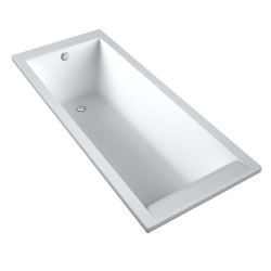 AQUA for you wanna prostokątna Kronos Slim 140x70 z Syfonem i Nóżkami w Zestawie - Biała Uniwersalna