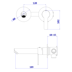Bateria umywalkowa podtynkowa stal szczotkowana MISTELLA AVAPAX ABMI141111