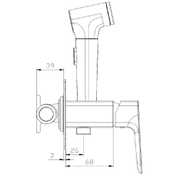 Bateria bidetowa podtynkowa z wężem i słuchawką typu bidetka stal szczotkowana QANIX AVAPAX ABQA4111B1