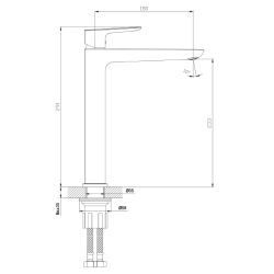Bateria umywalkowa stojąca wysoka - nablatowa gun metal mat QANIX AVAPAX ABQA131411