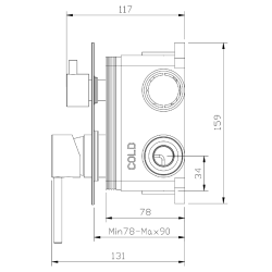 Bateria prysznicowo wannowa podtynkowa dwufunkcyjna czarny mat ULTIMATE AVAPAX ABUL5213C1