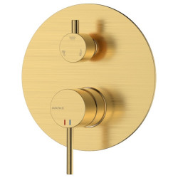 Bateria prysznicowo wannowa podtynkowa trzyfunkcyjna złoty szczotkowany ULTIMATE AVAPAX ABUL5312C1