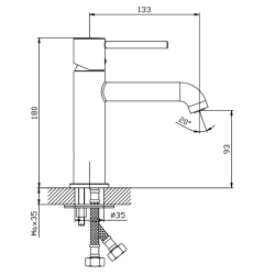 Bateria umywalkowa stojąca gun metal mat ULTIMATE AVAPAX ABUL111411