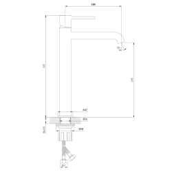 Bateria umywalkowa stojąca wysoka - nablatowa gun metal mat ULTIMATE AVAPAX ABUL131411