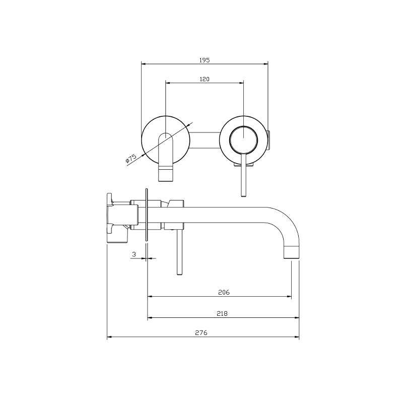 Bateria umywalkowa podtynkowa czarny mat ULTIMATE AVAPAX ABUL141311