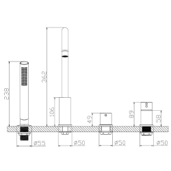 Bateria wannowa 4-otworowa chrom połysk ULTIMATE AVAPAX ABUL241121