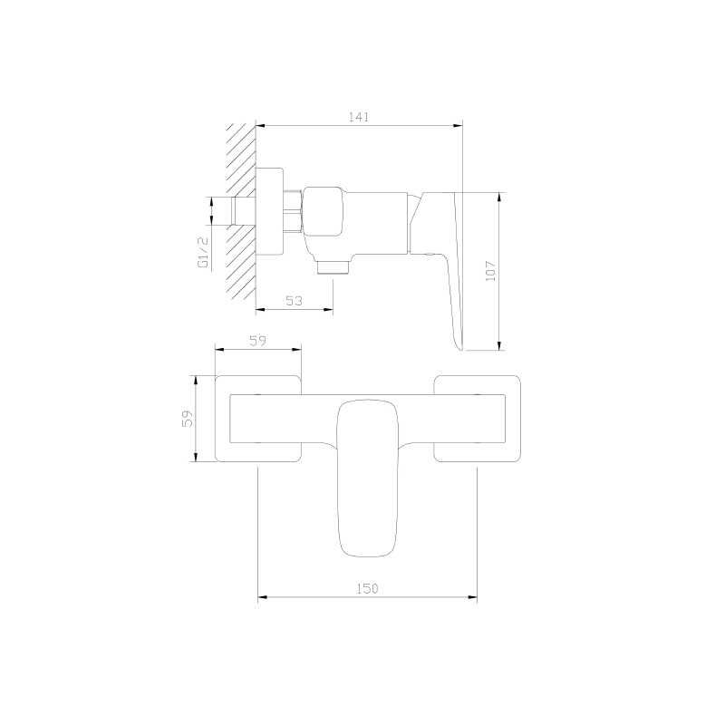 Bateria prysznicowa gun metal mat QANIX AVAPAX ABQA301411