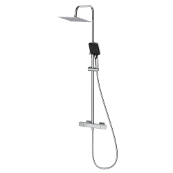 Deszczownica z baterią prysznicową termostatyczną dwufunkcyjną stal szczotkowana THERMO AVAPAX ADTH6211T2