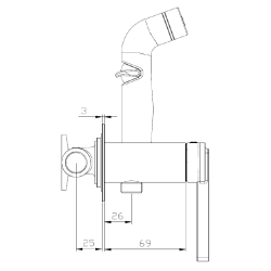 Bateria bidetowa podtynkowa z wężem i słuchawką typu bidetka stal szczotkowana AUREVO AVAPAX ABAU4111B1