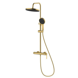 Deszczownica z baterią prysznicową dwufunkcyjną stal szczotkowana AUREVO AVAPAX ADAU621221