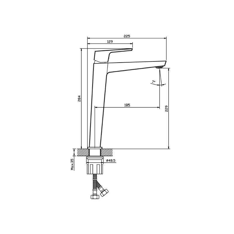 Bateria umywalkowa stojąca wysoka - nablatowa chrom połysk VELLANO AVAPAX ABVE131111