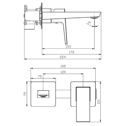 Bateria umywalkowa podtynkowa gun metal mat VELLANO AVAPAX ABVE141411