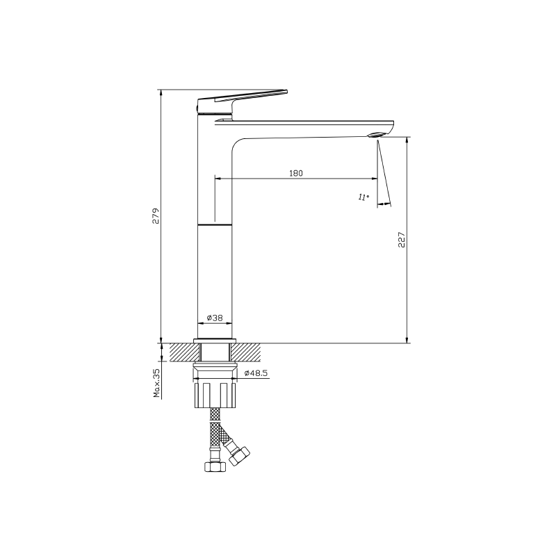 Bateria umywalkowa stojąca wysoka - nablatowa chrom połysk LUNEPO AVAPAX ABLU131111