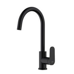 Bateria kuchenna stojąca z wylewką U czarny mat LUNEPO AVAPAX ABLU171311