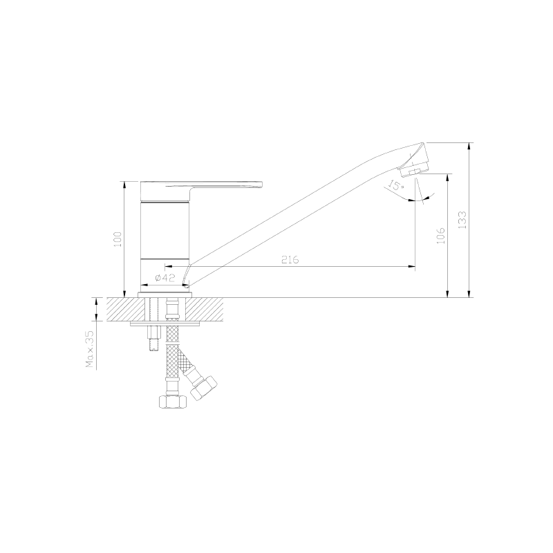 Bateria kuchenna stojąca czarny mat LUNEPO AVAPAX ABLU1713O1