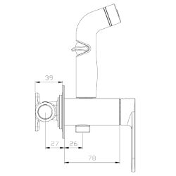 Bateria bidetowa podtynkowa z wężem i słuchawką typu bidetka stal szczotkowana LUNEPO AVAPAX ABLU4111B1