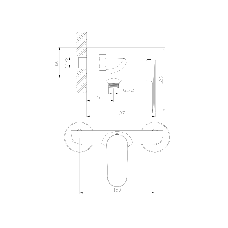 Bateria prysznicowa chrom połysk LUNEPO AVAPAX ABLU301111