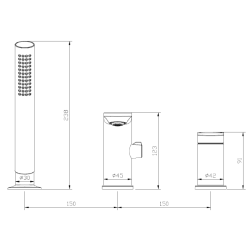 Bateria wannowa 3-otworowa czarny mat LUNEPO AVAPAX ABLU231321
