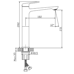 Bateria umywalkowa stojąca wysoka - nablatowa chrom połysk TRIXAN AVAPAX ABTR131111