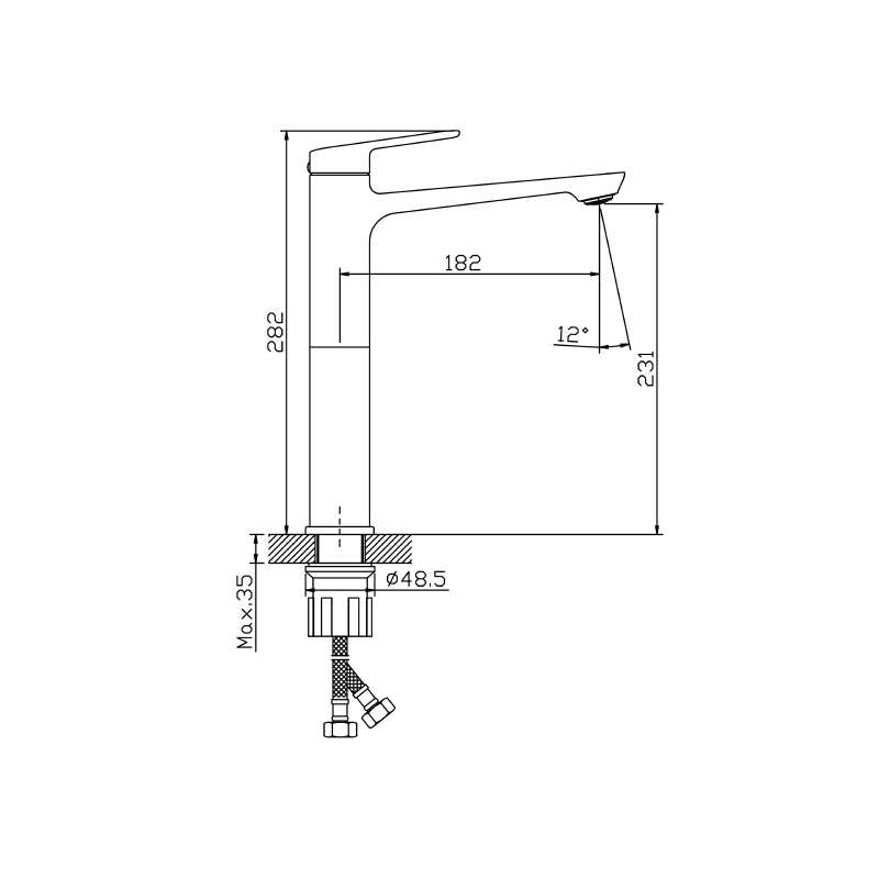 Bateria umywalkowa stojąca wysoka - nablatowa chrom połysk TRIXAN AVAPAX ABTR131111