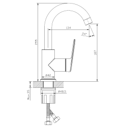 Bateria kuchenna stojąca z wylewką U chrom połysk TRIXAN AVAPAX ABTR171111